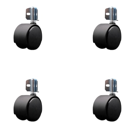 Service Caster 2-3/8'' Nylon Twin Wheel Caster with Corner Mounting Bracket , 4PK SCC-GR02S60-NYS-716-4-CB90-4